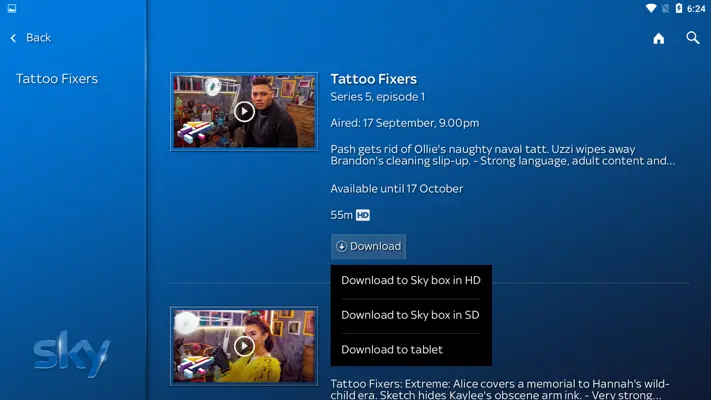 Sky Go android App screenshot 5